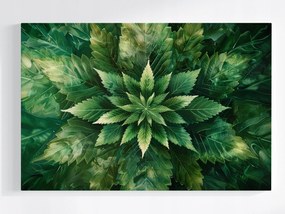 Poszter Mandala Kenderlevél Zöld Természet Botanika 60x40