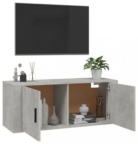 betonszürke fali TV-szekrény 100x34,5x40 cm