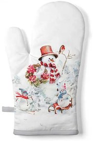 Karácsonyi hóember edényfogó kesztyű pamut Sporty Snowmen