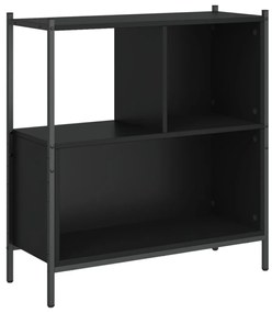 fekete szerelt fa könyvszekrény 72 x 28 x 77,5 cm