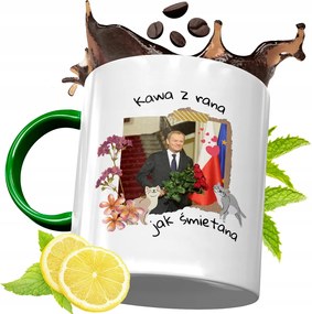 Donald Tusk Zöld Bögre Ajándék Nyomtatott Fotóval