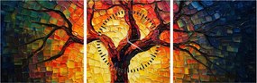 Kép - Az élet fája mozaikban (órával) (90x30 cm)