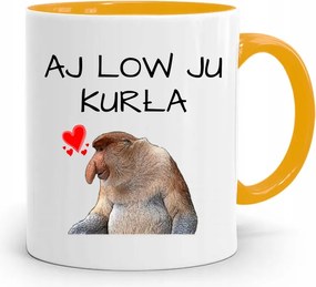 Sárga Bögre Aj Lányoknak Aj Low Ju Tyúk nyomott mintával