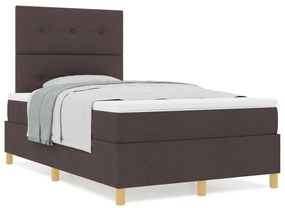 Box Spring Ágy Matraccal Sötétbarna 120x200 cm Szövet