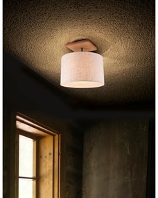 Világosszürke mennyezeti lámpa textil búrával Elmau – Trio