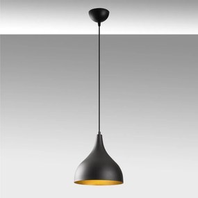 Sağlam 3760 fekete-arany fém függőlámpa, Ø26 cm