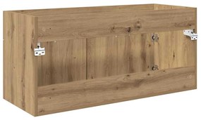 vidaXL Mosdókagyló szekrény tárolóval ajtóval Artisan tölgy Faanyag