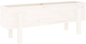 fehér tömör fenyőfa kerti magaságyás 101 x 30 x 38 cm