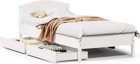 vidaXL fehér tömör fenyőfa ágy matrac nélkül 90 x 200 cm