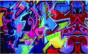 Ifjúsági fotótapéta Graffiti feliratok Szuper Mintás flizelin Ragasztó Ajándék