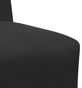 fekete bársony kanapéfotel 55 cm