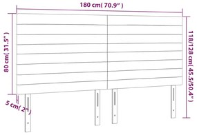fekete szövet LED-es fejtámla 180x5x118/128 cm