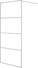 vidaXL ezüstszínű átlátszó ESG üveg zuhanyfal 90 x 195 cm