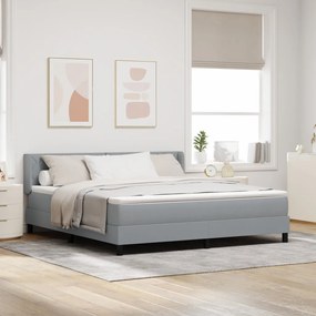 Boxspring Ágy matrac kényelmes, világosszürke színben, 180 x 200 cm-es szövet
