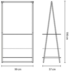 Fekete acél ruhatartó állvány Linn – Brabantia