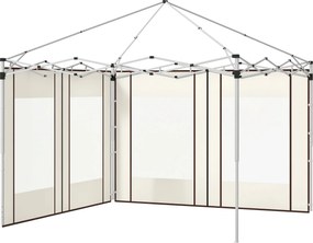 Outsunny Pavilon Oldalfalak Cipzáras Ajtókkal és Ablakokkal, 3x3m vagy 3x6m Felhúzható Pavilonhoz, 2 Pár Csere Oldalfal, Fehér | Aosom