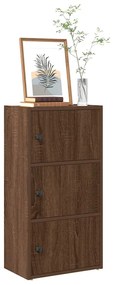barna tölgy színű szerelt fa könyvszekrény 40x24x77 cm