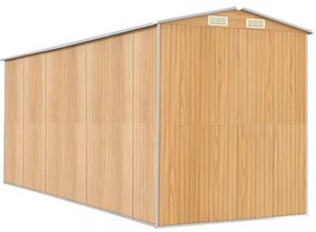 világosbarna horganyzott acél kerti fészer 192x523x223 cm