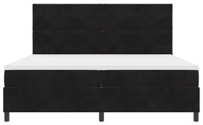 Box Spring ágy matraccal Fekete 200x200 cm Bársony