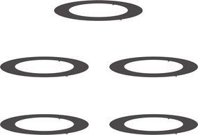 vidaXL Alkalmas lapos fa gyűrűkhez 5 pcs Fekete Ø60 / 90 cm Acél