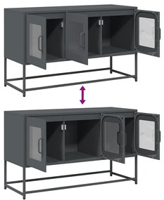 antracit hidegen hengerelt acél TV-szekrény 100,5x39x60,5 cm