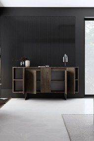 Konzolasztal Luxe - Walnut, Black