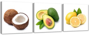 Gario Vászonképek készlet Egzotikus gyümölcsök - 3 részes Méret: 90 x 30 cm