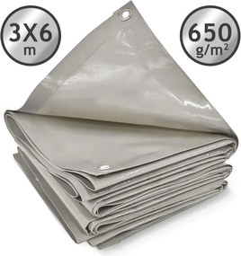 JAGO Ponyva 650 g/m² alumínium hálós szürke 3 x 6 m