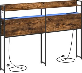 vidaXL Tároló fejtámla polcokkal Füstölt tölgy 150 cm Faanyag