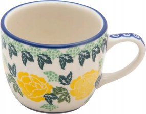 Bögre 170 ml Művészi kerámia Bolesławiec Sárga Rózsák dek 1510 Starzyk