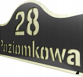 Angol Címtábla Házszám Cím Alumínium 32x14cm