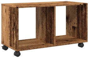 antik fa színű szerelt fa görgős szekrény 72 x 33 x 42,5 cm