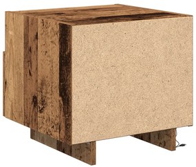 Éjjeli szekrények LED világítással 2 db Régi fa 40x39x37 cm