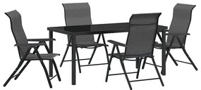 vidaXL Kert étkező szett 5 pcs Szürke Porszórt acél