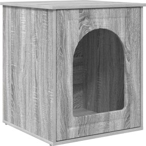 vidaXL Macska Ház Szürke Sonoma 53 x 52 x 62 cm Faanyag
