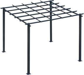 Outsunny Rózsa Pavilon Növényív Rózsa Ív Trellis Kert Pavilon Időjárásálló Fém Fekete 2,97 x 2,95 x 2,3 m | Aosom