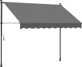 vidaXL antracit szövet és acél feltekerhető napellenző 250 x 150 cm