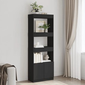 fekete szerelt fa magasszekrény 63 x 33 x 180 cm
