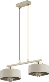 Brilagi - Kábeles csillár SPRING 2xE27/60W/230V bézs/arany