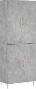 vidaXL betonszürke szerelt fa magasszekrény 69,5 x 34 x 180 cm