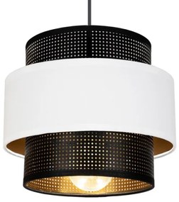 Csillár zsinóron NESS 2xE27/60W/230V pók fekete/fehér