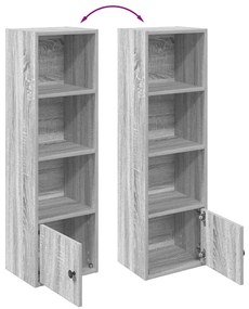 szürke sonoma színű szerelt fa könyvespolc 31x24x102 cm