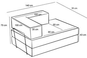 Kétszemélyes kanapé Comfort - Krém v2