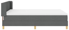 Boxspring ágy matraccal sötétszürke színben, 140 x 200 cm, textil
