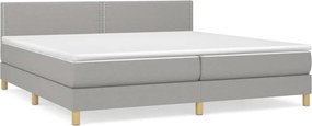vidaXL világosszürke szövet rugós ágy matraccal 200 x 200 cm