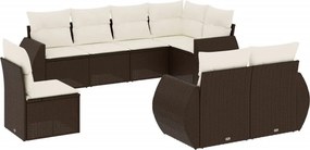 vidaXL 8 részes barna polyrattan kerti ülőgarnitúra párnákkal