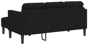 3 személyes L-alakú kanapé Fekete 160 cm Szövet