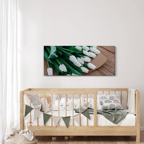 Egy csokor fehér tulipán képe (120x50 cm)