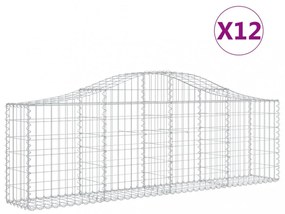 12 db íves horganyzott vas gabion kosár 200x30x60/80 cm