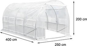 Melegház fólia 200x250x400 cm váz nélkül átlátszó